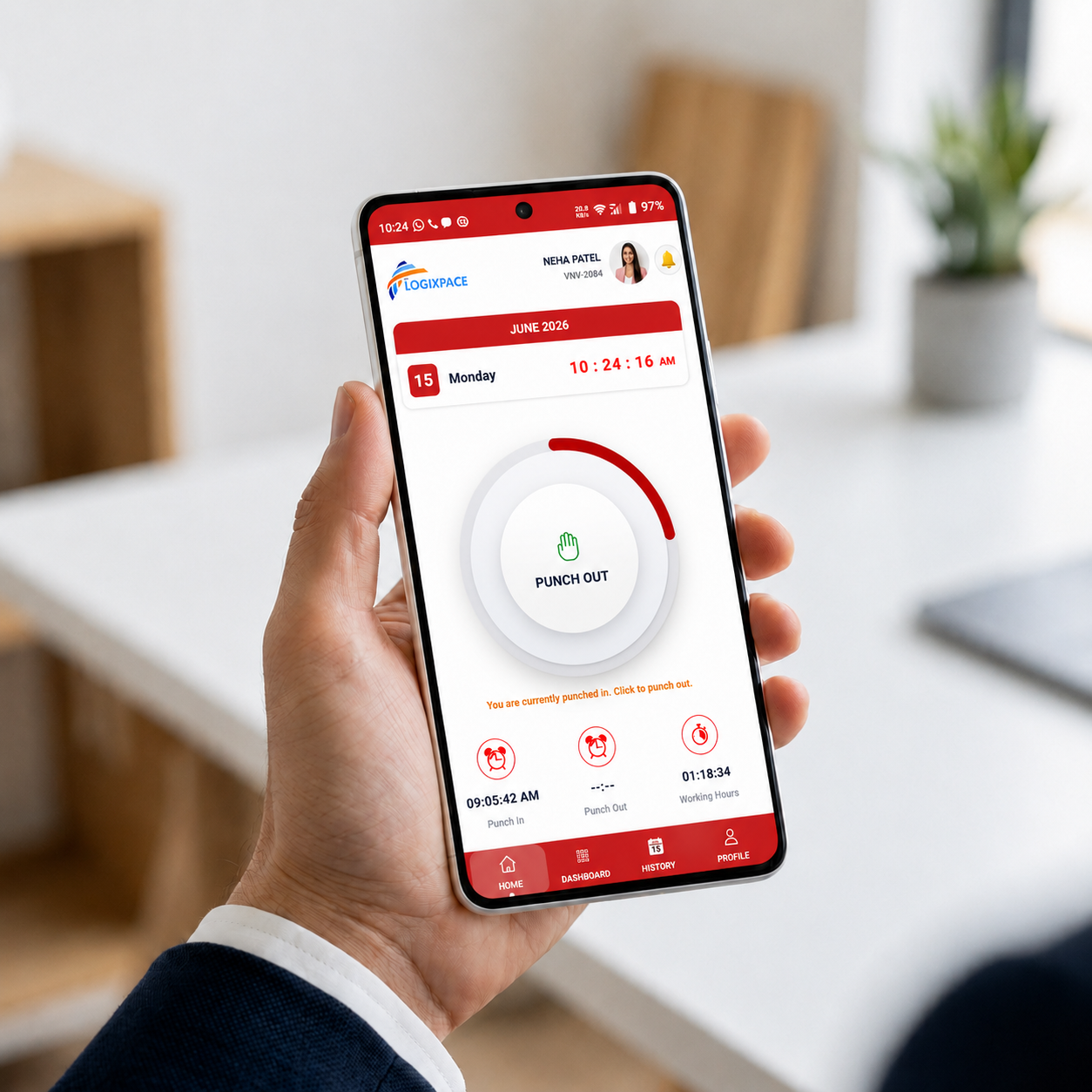 StaffTrakr App Mockup